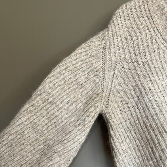 JONATHAN SIMKHAI Addie Lofty Alpaca Sweater Oatmeal Size Medium Chunky Slouchy - Picture 7 of 16